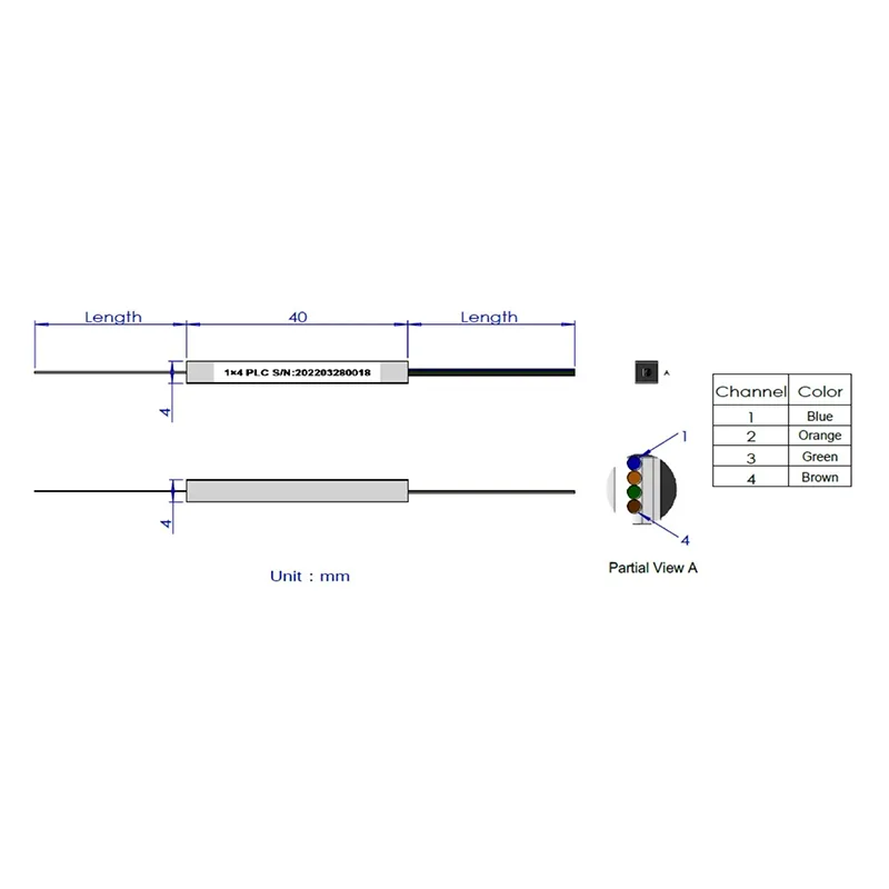 1*4 1*8 Plc Splitter (Backfasertyp)