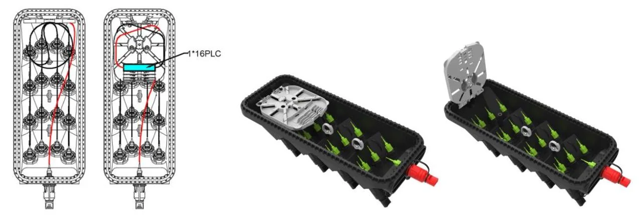 Pre-connectorized Fiber Optic Cable Distribution Box GFS-016-026C