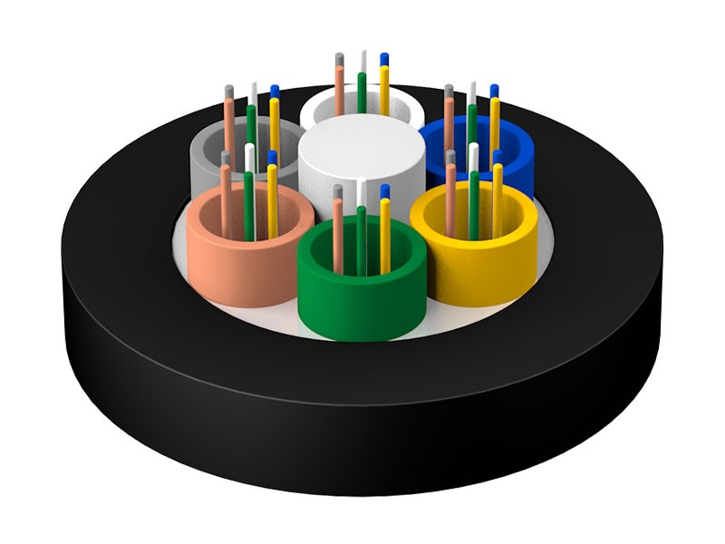 Loses, ummanteltes, verseiltes, nichtmetallisches, verstärktes, nicht gepanzertes, flammhemmendes optisches Kabel GYFTZY